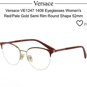 Versace Red and Pale Gold Women's Glasses